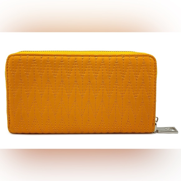 Badgley Mischka Yellow Quilted Long Wallet with Detailed Stitching - Picture 4 of 4